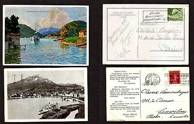 SWITZERLAND PRETTY LOT 12 1930-1973 CARDS WITH INTERESTING CANCELS MOST SLOGANS