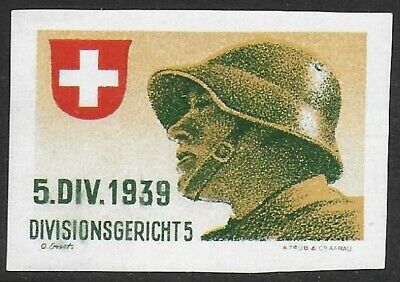 Switzerland 1939-45 WWII Feldpost Soldier stamp Local Vignette F/VF-HR