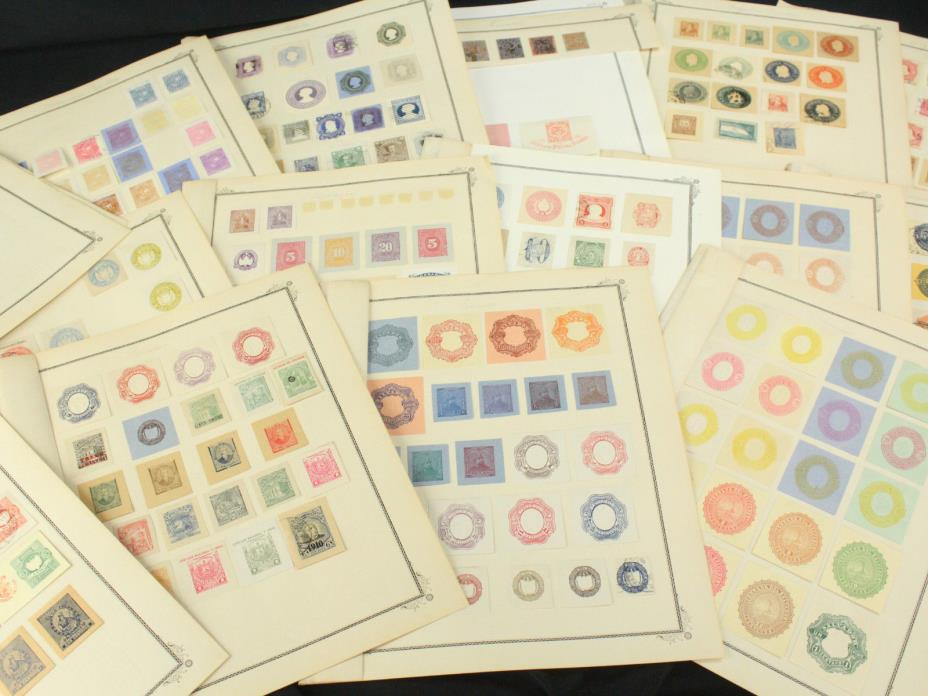 Collection of Embossed, Envelope Printed Latin & South America Stamps & Revenues