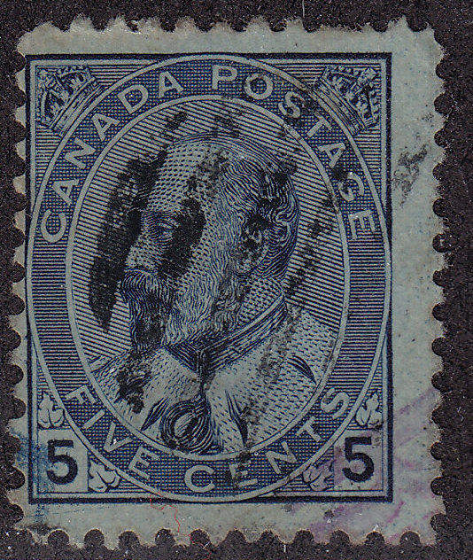 CANADA Used Scott # 91 King Edward VII - remnant, pencil # (1 Stamp) -17