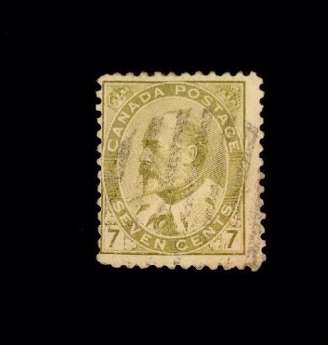 110 Year Old Canada King Edward VII Stamp 92! 7c Olive Bister, used