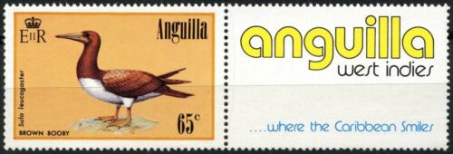 Anguilla 1985-6 SG#669, 65c Bird Definitive MNH + Label #D87398