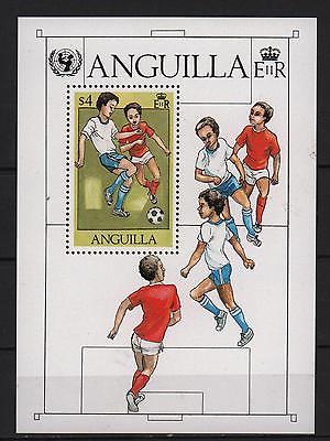 ANGUILLA 1981 SOUVENIR UNICEF CHILDREN PLAYING SOCCER Sc# 452 BALL SOCCER FIELD