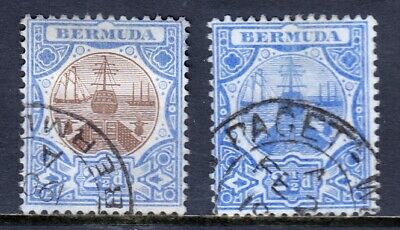 BERMUDA — SCOTT 37,38 (SG 40,41) — 1906 2½d DRY DOCK VALUES — USED — SCV $18.00