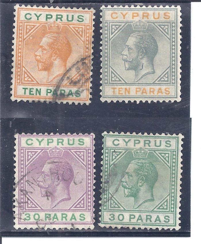 CYPRUS...# 72-75...1921/23...Mint & Used...SCV $ 33.25