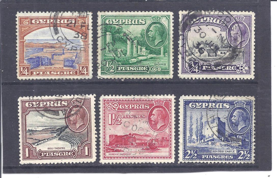CYPRUS...# 125-130...1934... Used...SCV $ 9.80