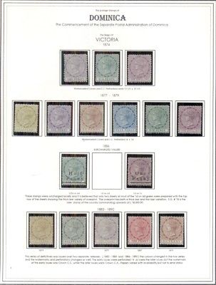 DOMINICA COLLECTION 1874-1999 All Mint, Nearly complete, 4 binders Scott $10,520