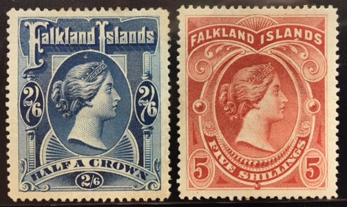 FALKLAND ISLANDS  20 - 21  VERY  Nice  Mint   Hinged  Set  VICTORIA  VF   OD95