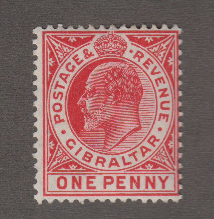 Gibraltar - 1906 1 Penny Carmine. Sc. #51, SG #67. Mint