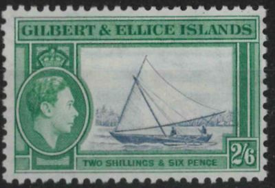 a047) Gilbert & Ellice Is. 1939/55. MM.  SG 53 2/6d Local Scenes. Royalty. c£10+