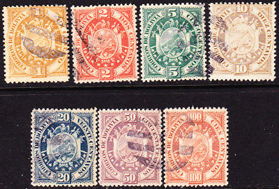 BOLIVIA #40-46 PARIS PRINT USED