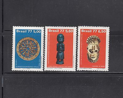 Brazil 1977 African Arts Sc 1493-1495 Complete  Mint Never Hinged