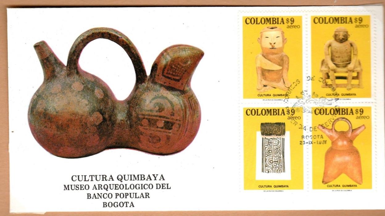 FDC - 1981 COLOMBIA, CULTURE QUIMBAYA, ARCHEOLOGICAL MUSEUM