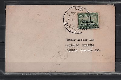 ECUADOR 1945 COVER QUITO GOVERNMENT PALACE SURCHARGED BLACK VEINTE CENTS SC# 452
