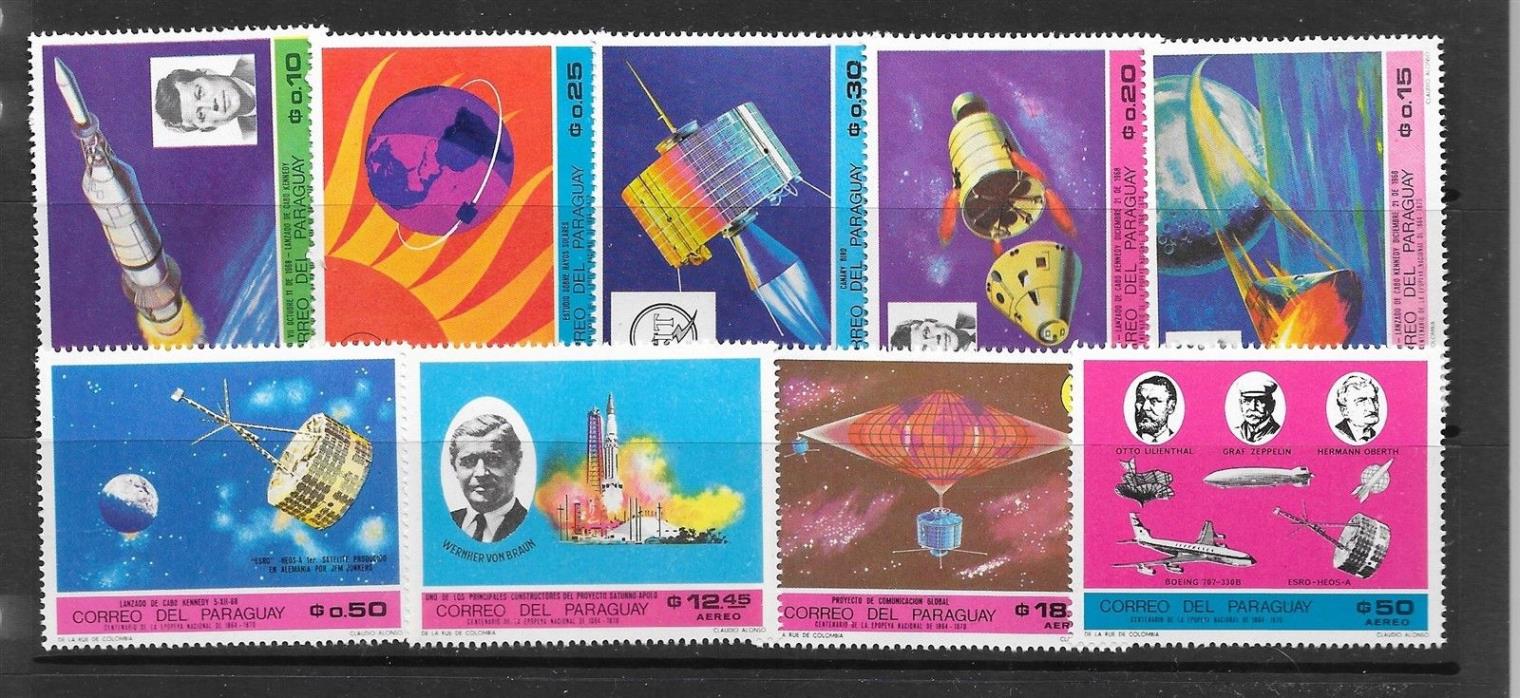 PARAGUAY Sc 1144-52 NH ISSUE OF 1969 - SPACE