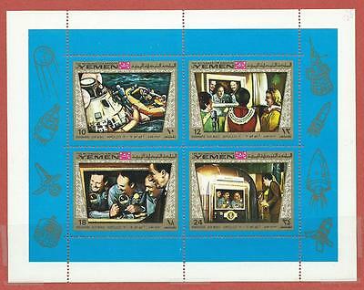 YEMEN RETURN FROM THE MOON - SPACE - NIXON STAMP SHEET!