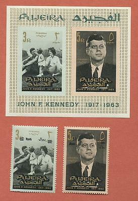 Fujeira JFK Souvenir Sheet and Overprinted Set MNH - 1963-1964