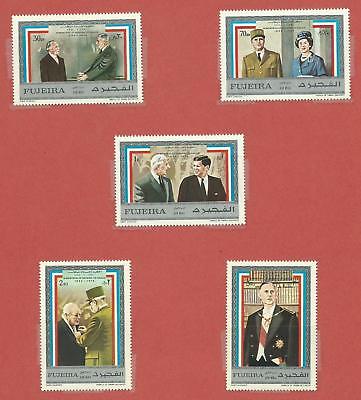 Fujeira - Attractive DeGaulle Memorial Issue...1971 complete set of 5 MNH