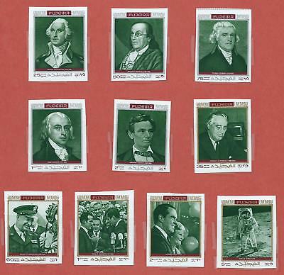 Fujeira - Famous Americans...1970 complete set of 10 Imperforate MNH
