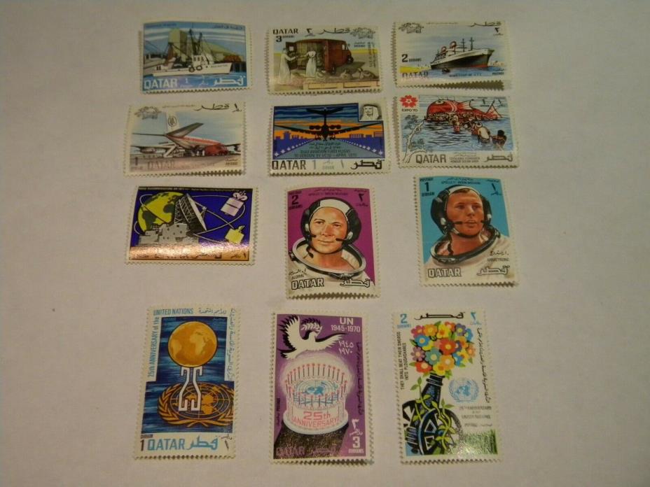 Qatar: A Nice Lot Of 12 Stamps: All MH