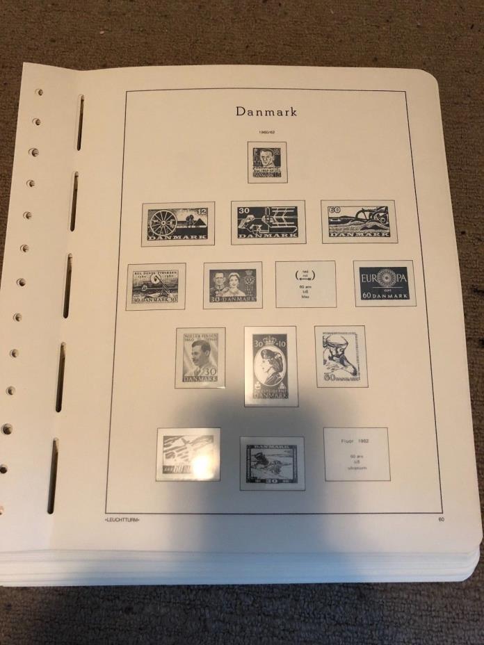 Collection of Lighthouse Hingeless pages for Denmark stamps 1960-2001