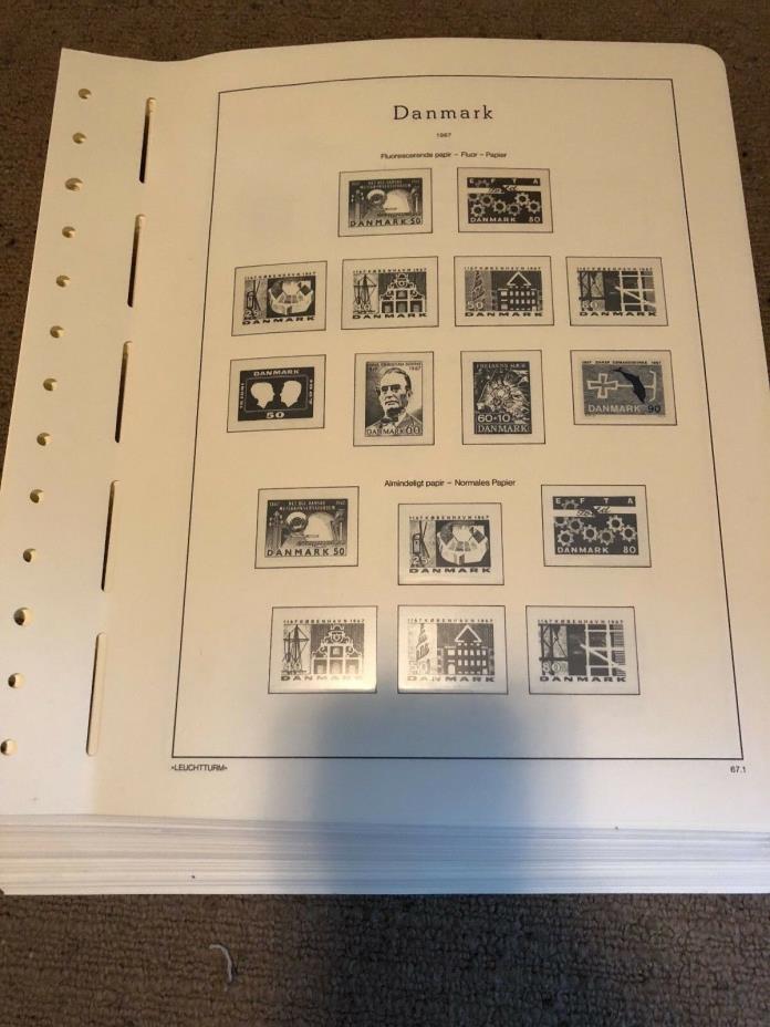 Collection of Lighthouse Hingeless pages for Denmark stamps 1967-2001