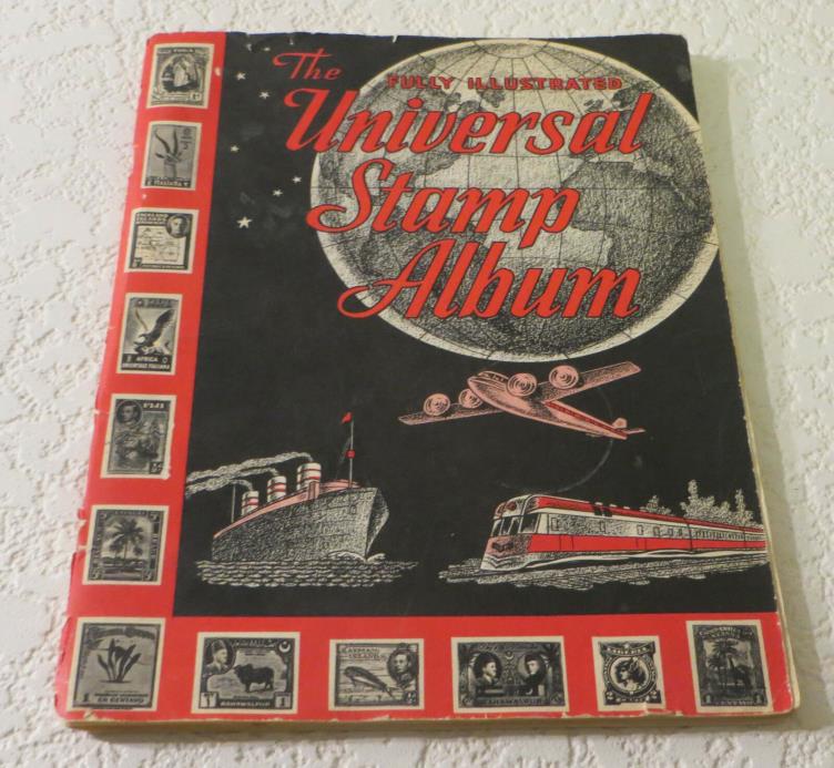 Vintage 1959 The Fully Illustrated Universal Stamp Album With Over 75 Stamps