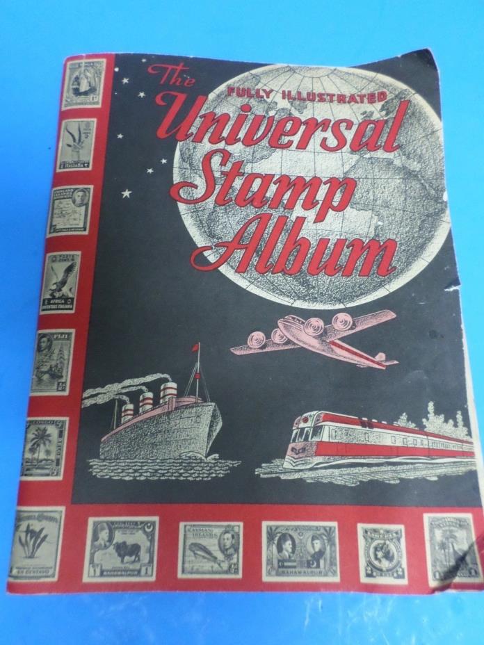 UNIVERSAL STAMP ALBUM, 1953, OVER 350 STAMPA IN THE ALBUM