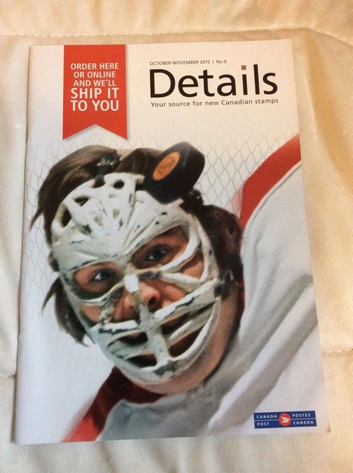 NHL Canada Post Details STAMP & COIN MAGAZINE BROCHURE HOCKEY GOALIES Oct 2015