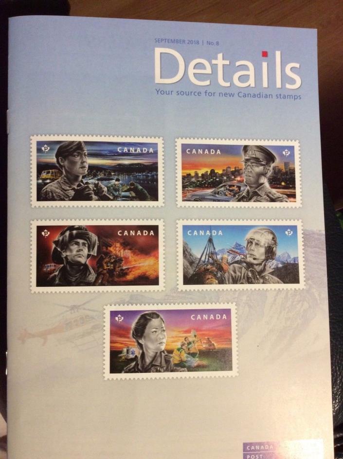 CANADA POST Details STAMP MAGAZINE SEPTEMBER 2018 EMERGENCY RESPONDERS COLLECTIO