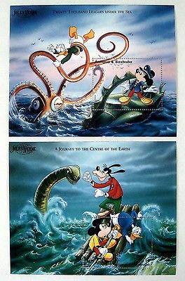 96 ANTIGUA & BARBUDA JULES VERNE DISNEY STAMPS MNH SOUVENIR SHEETS 20000 LEAGUES