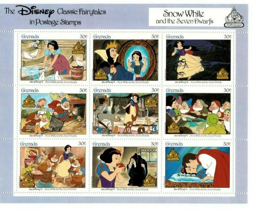 GRENADA  - DISNEY STAMPS - CLASSIC FAIRY TALES  - SNOW WHITE  - MNH