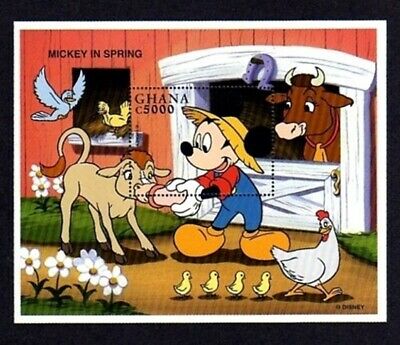 GHANA - 1998 - DISNEY - MICKEY - CALF - CHICKS - SPRING ++ MINT - MNH S/SHEET!