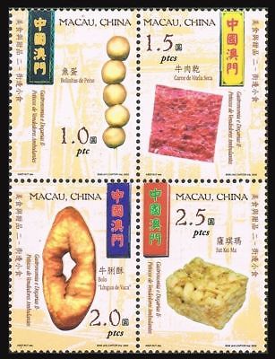 Macao 1105 ad block,MNH. Macao Snack Food,2002.