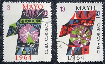 6CUBA    Sc# 830 831  post-revolution  LABOR DAY  Complete set of 2   1964