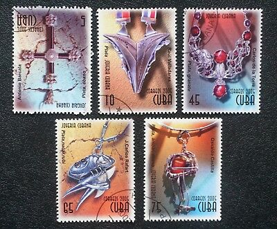 1CUBA Sc# 4544-4548  National JEWELRY jewellery CPL set of 5 stamps   2005