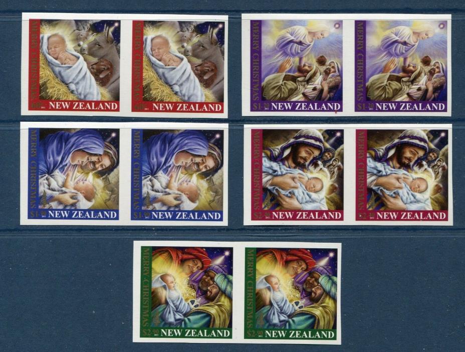 New Zealand 2011 2379-83 Imperf Christmas Art Jesus Stamps - Set of 5 NH Pairs