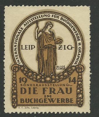 1914 Internationale Austellung fur Buchgewerbe u, Graphik Poster Stamp #WA1078