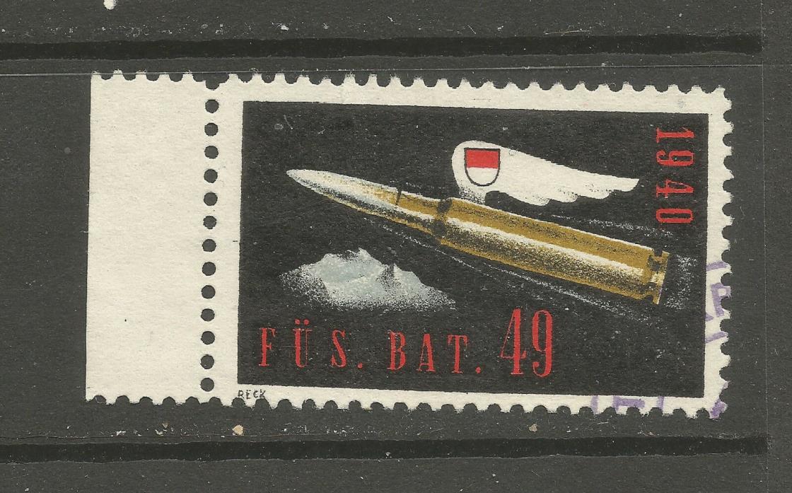 Switzerland/WWII FUS BAT 49 soldier stamp/label