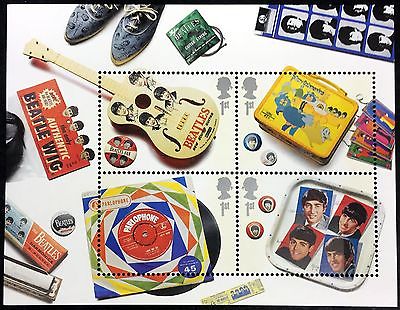 2007 MNH GREAT BRITAIN BEATLES STAMP SHEET OF 4 MCCARTNEY LENNON MUSICIANS MUSIC