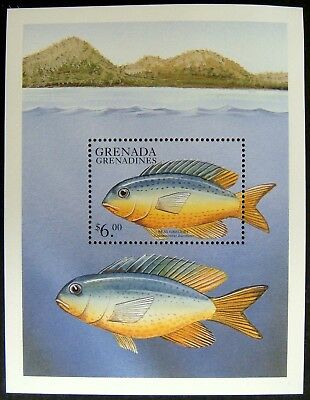 1999 MNH GRENADA FISH STAMPS SOUVENIR SHEET BFAY GREGORY SEA LIFE MARINE OCEAN