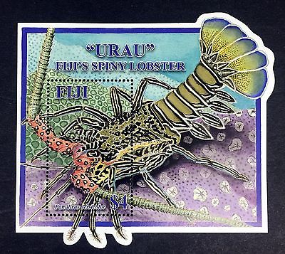 2008 FIJI SPINY LOBSTER STAMPS SHAPED SOUVENIR SHEET OCEAN MARINE LIFE SEA LIFE