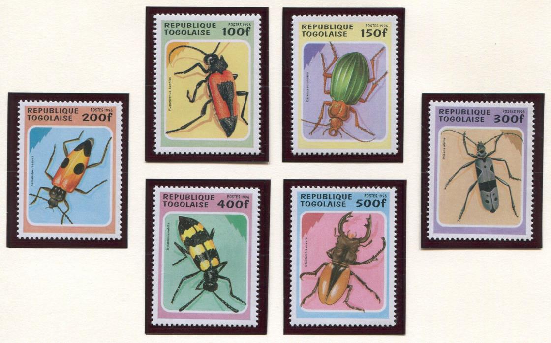 Togo, Scott 1706-11 1712, Insects, 1996, NH