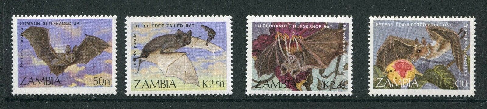 Zambia, Scott 466-69, Bats, 1989 NH