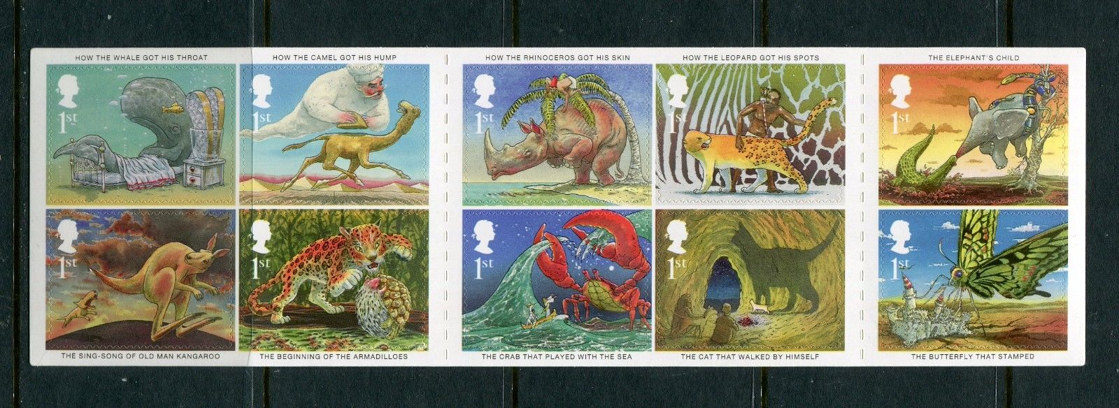 Great Britain GB 2002 Scott 2016a Kipling Booklet Leopard Camel Kangaroo Cat NH