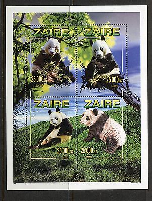 Zaire Congo 1996 Pandas Sheet of 4 - Mi 1153-56, NH **