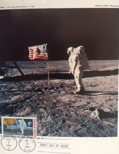 US C76  MAN ON THE MOON 1ST FDC MAXI CARD NASA PHOTO 