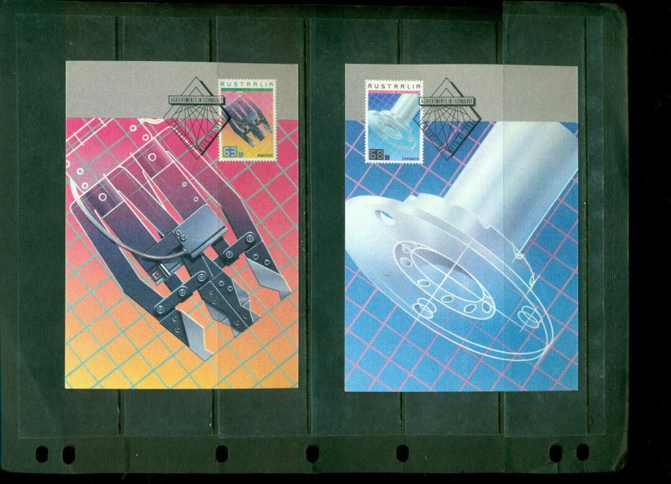 1987 Set of 4 FDCs on Maxi Cards - from Australia - Technology