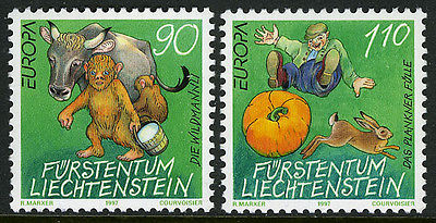 Liechtenstein 1097-1098, MI 1145-1146, MNH. Europa. Gnomes, Foal of Planken,1997