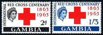 Gambia 173-174, MNH. Red Cross Centenary. Queen Elizabeth II, 1963